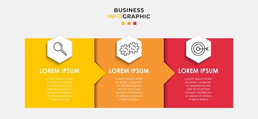 Vector Infographic design business template with icons and 3 options or steps. Can be used for process diagram, presentations, workflow layout, banner, flow chart, info graph