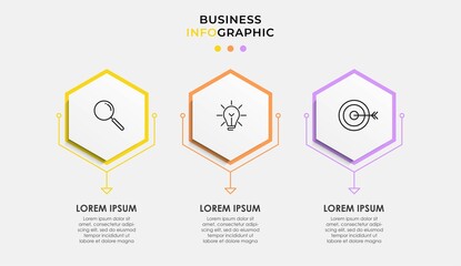 Vector Infographic design business template with icons and 3 options or steps. Can be used for process diagram, presentations, workflow layout, banner, flow chart, info graph