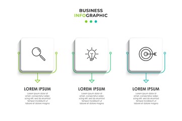 Vector Infographic design business template with icons and 3 options or steps. Can be used for process diagram, presentations, workflow layout, banner, flow chart, info graph