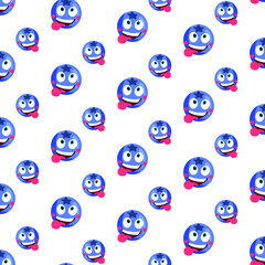 Naklejka premium Blueberry pattern. Vector image of food. Scalable, seamless pattern. Print template for packaging, paper, textiles.