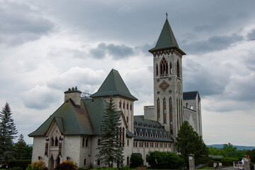 Fototapeta premium Benedictine monastery in the Estrie region, in Quebec, Canada