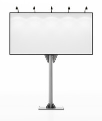 Obraz premium Blank street billboard isolated on white background. 3D illustration