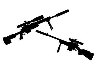 Sniper weapon included. Vector image.