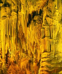 dripstone cave with stalactites and stalagmites, 