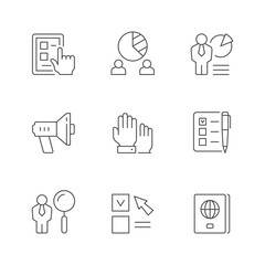 Set line icons of voting