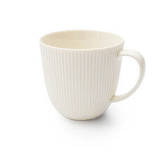 White corrugated mug isolated on white - gift for Valentine's Day