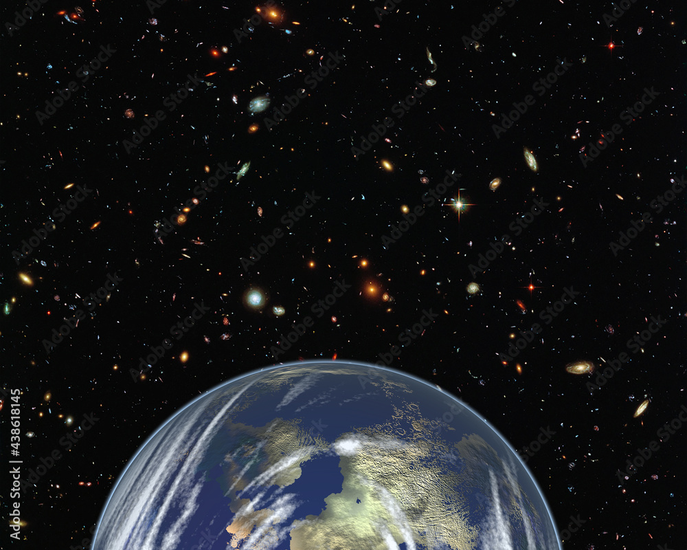 Poster magnificent earth in outer space. the elements of this image furnished by nasa.