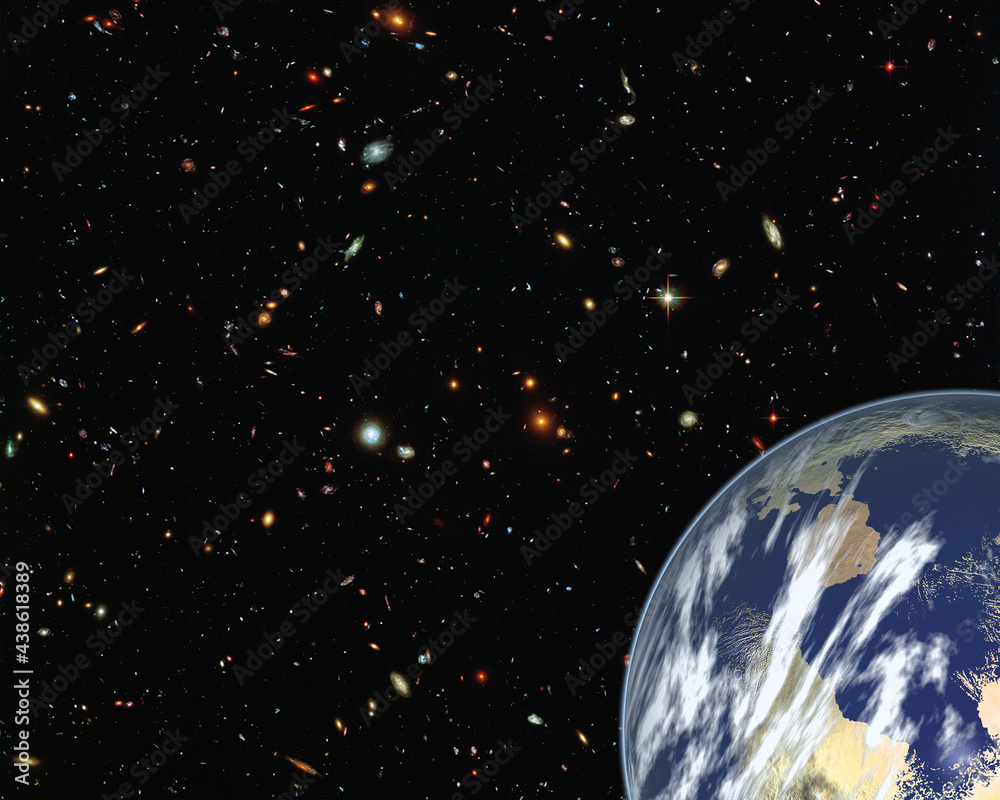 Sticker magnificent earth in outer space. the elements of this image furnished by nasa.