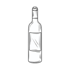 wine bottle hand drawn