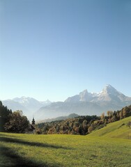 germany, bavaria, berchtesgadener, country, maria gern, watzmann, autumn, 