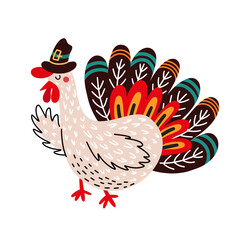 Cartoon Thanksgiving turkey vector design