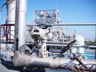 Motor operate valve for On-Off type which apply industrial zone and popular to install with tank, pipe, pump and pond in Combined-Cycle Co-Generation Power Plant.