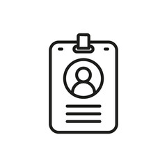 Badge icon in line design style. ID, name tag for web and mobile design.