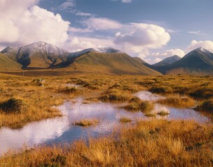 great britain, scotland, inner hebrides, isle of skye, moorland, cuillin hills, island, mountain landscape, moor, mountains, cloudy sky, 