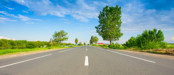 Fototapeta na wymiar road in the summer landscape. Romania