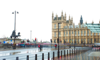 Westminster Palace in London city, United Kingdom. Long exposure photo