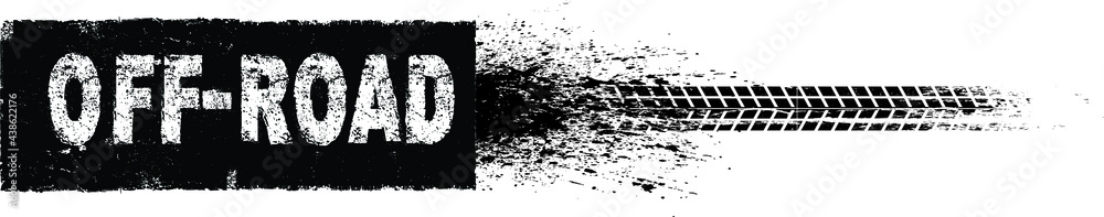 Poster vector off road textured design element . mud splash grunge texture. banner with tire tracks .