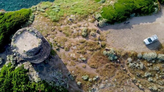 Panoramic view of Torre Foghe seen from above. Sardinia, Italy
