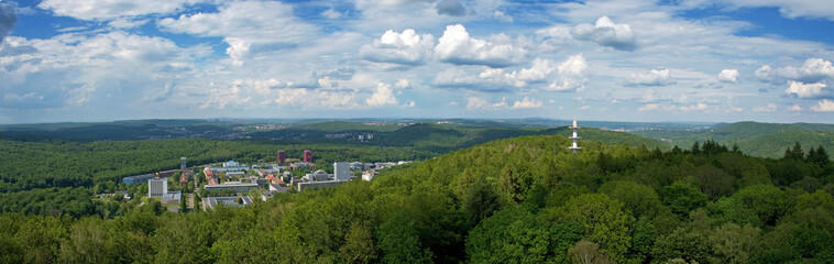 Blick vom Schwarzenbergturm im Stadtwald auf das Universitätsgelände  Saarbrücken , Campus,...