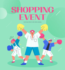 shopping event illustration. Banner
