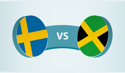 Sweden versus Jamaica, team sports competition concept.