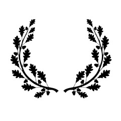 Fototapeta premium oak branch wreath with acorns