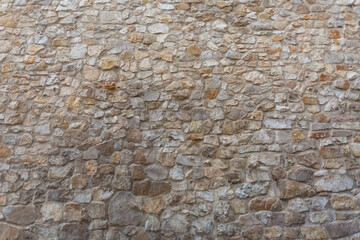 Architecture textures, detailed and rustic of paired masonry granite, traditional spanish granite wall