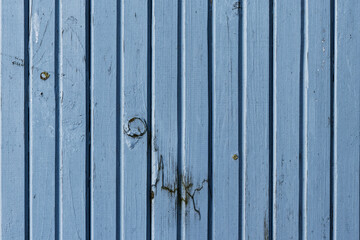 Blue painted wooden planks