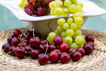 grapes and cherries