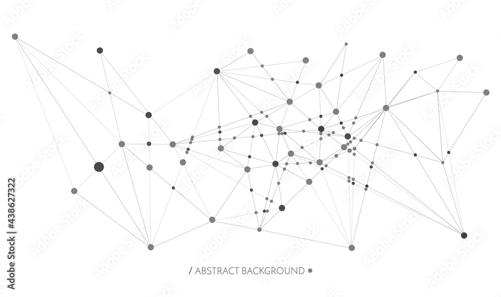 Poster Vector technology concept. Connected Lines and dots. Network sign. Geometric connected abstract background.