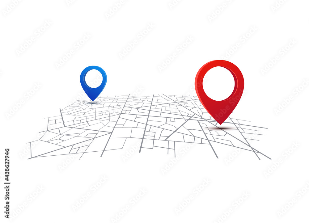Aufkleber map gps navigation. city street map with pins. route dashboard app. vector route navigator.