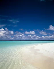Foto op Canvas sandy beach, sea, holiday, beach, sand, dream beach, solitude, remote, deserted, water, landscape, distance, vastness, horizon,  © VisualEyze