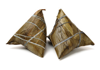 Rice dumpling on white background 