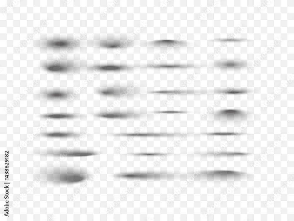Poster Vector realistic shadows isolated. Set of round and square shadow effects.