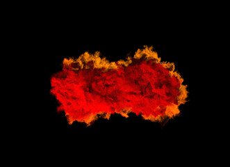 one large red cumulus on black isolated, design nature 3D rendering
