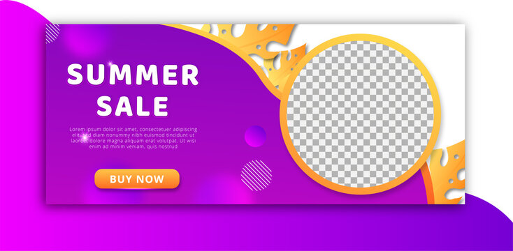 Summer season sale web banner template