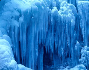 waterfall, iced, water, frozen, cold, nature, blue, structure, icing, icicles, ice, winter, season, 