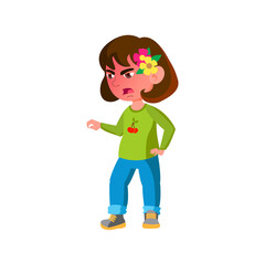 crazy angry girl quarrel with friend cartoon vector. crazy angry girl quarrel with friend character. isolated flat cartoon illustration