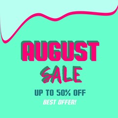 Discount templates. Discounts of 50 percent. New collection. Discounts August. Illustration-discount template. Blank for stores.