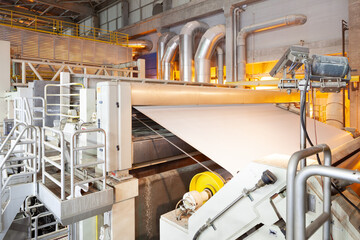 The machinery in a paper mill plant.