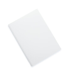 Blank paper brochure isolated on white, top view. Mockup for design