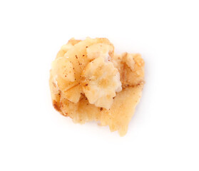 Delicious granola on white background. Healthy snack