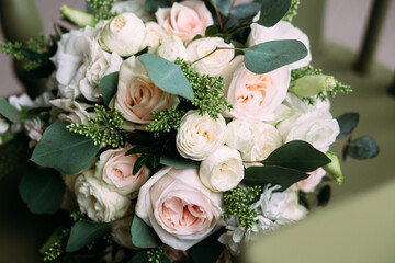 Bridal bouquet in pastel colors