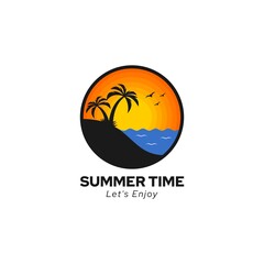 Summer Time Flat Design Concept