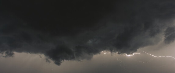 Electric flash at night during a thunderstorm.
