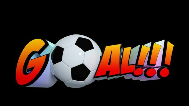 Awesome exploding Goal! Football message with Alpha Channel isolated mask