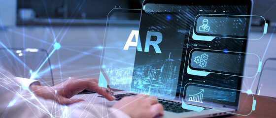 Ar, augmented reality icon. Business, Technology, Internet and network concept. - obrazy, fototapety, plakaty