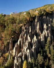 italy, south tyrol, mittelberg, earth pyramids, rocks, rock formations, erosion, stone, rock,...