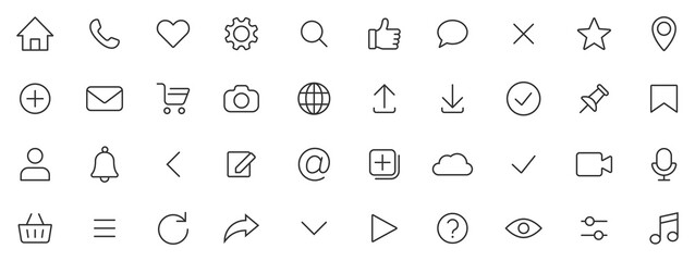 Web icons set. Icons for website interface. Vector