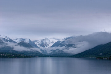 Fototapeta na wymiar Norwegian fjords mountain landscapes